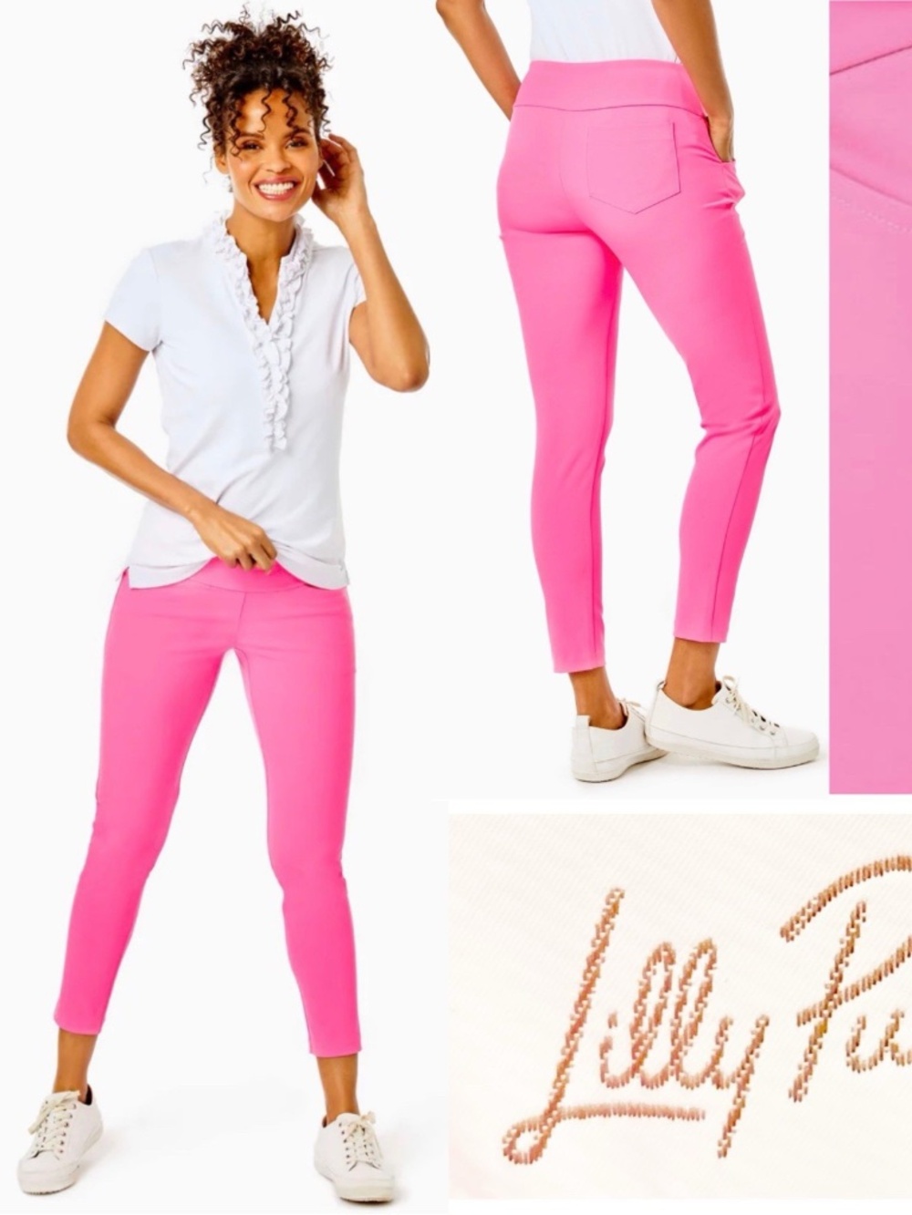 new LILLY PULITZER WOMENS CORSO PANT UPF 50+, ROUSSEAU PINK, Size 6